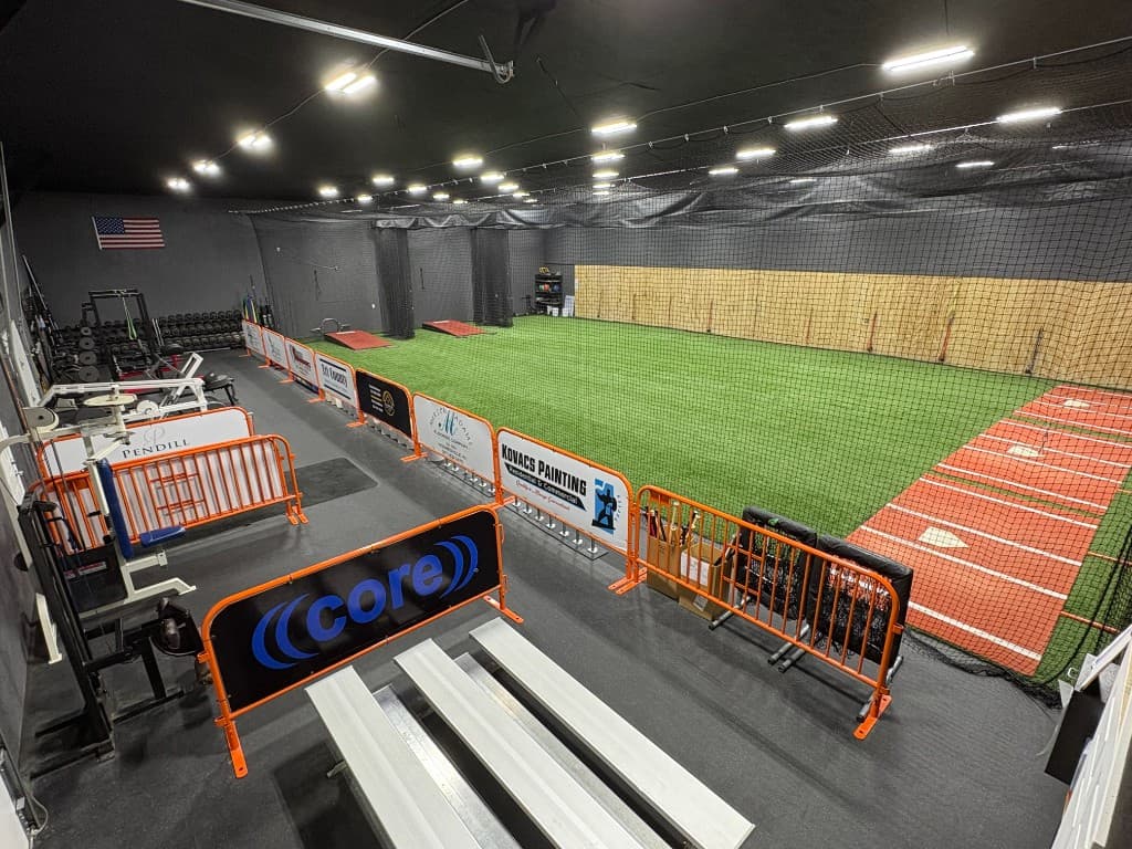 Multiple full-length training tunnels at Zero Limits Baseball ZL2